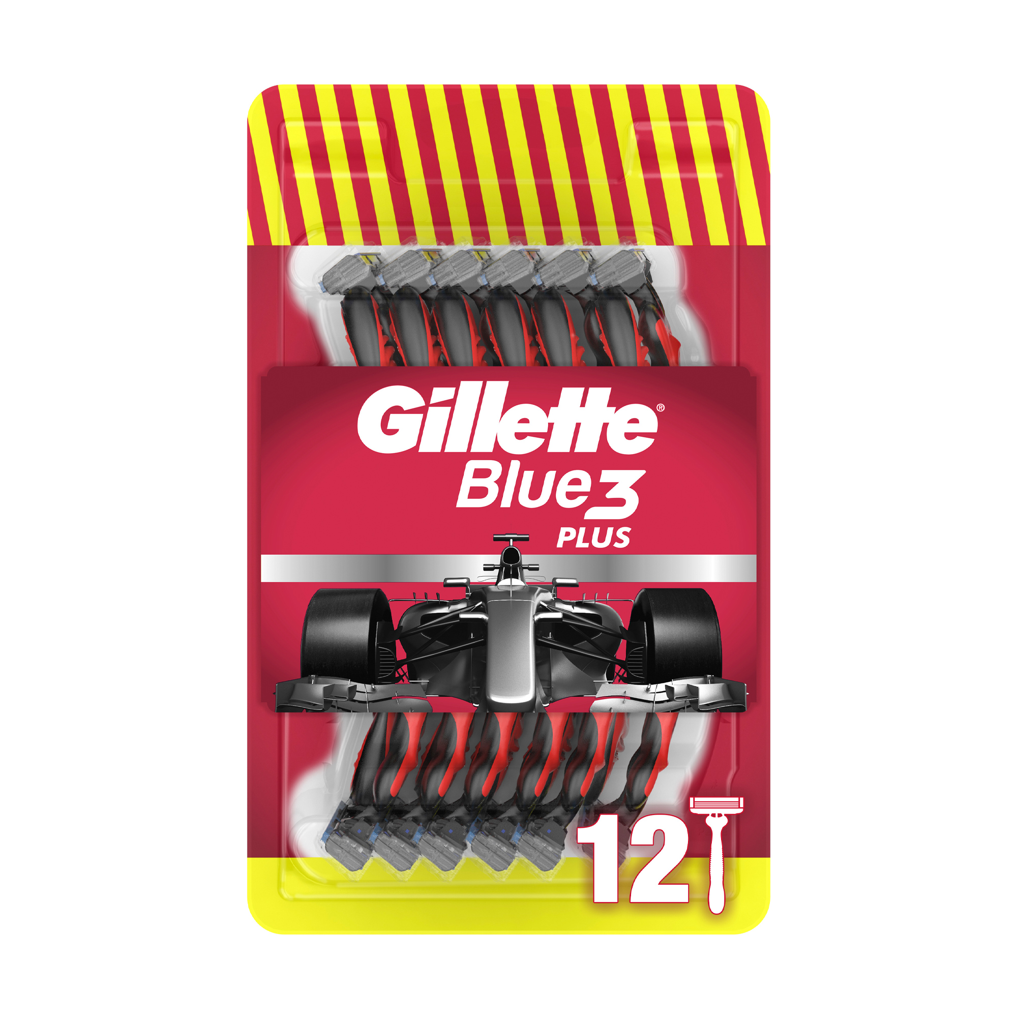 Станок для гоління чоловічий Gillette Blue3 Plus Red, 12 шт